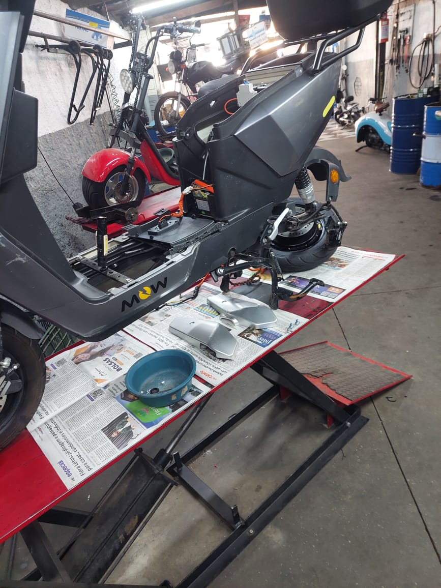 Troca de motor elétrico, moto elétrica